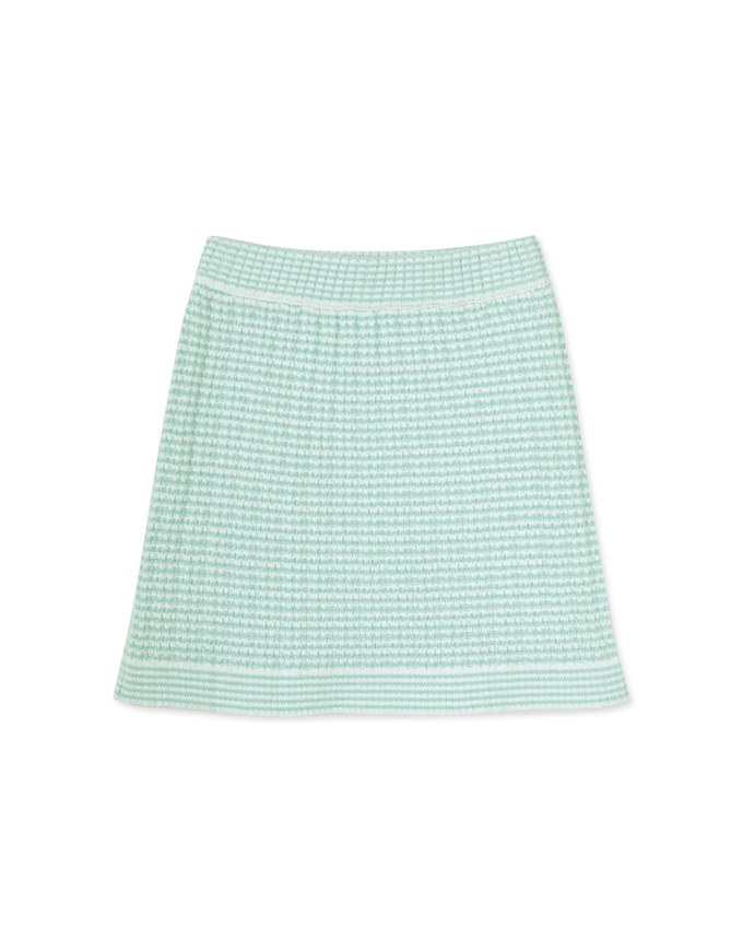 Tweed Style Knit Mini Skirt