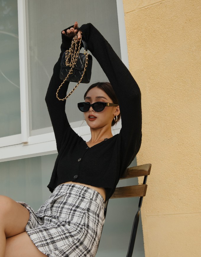 Gauze Buttoned Knit Top