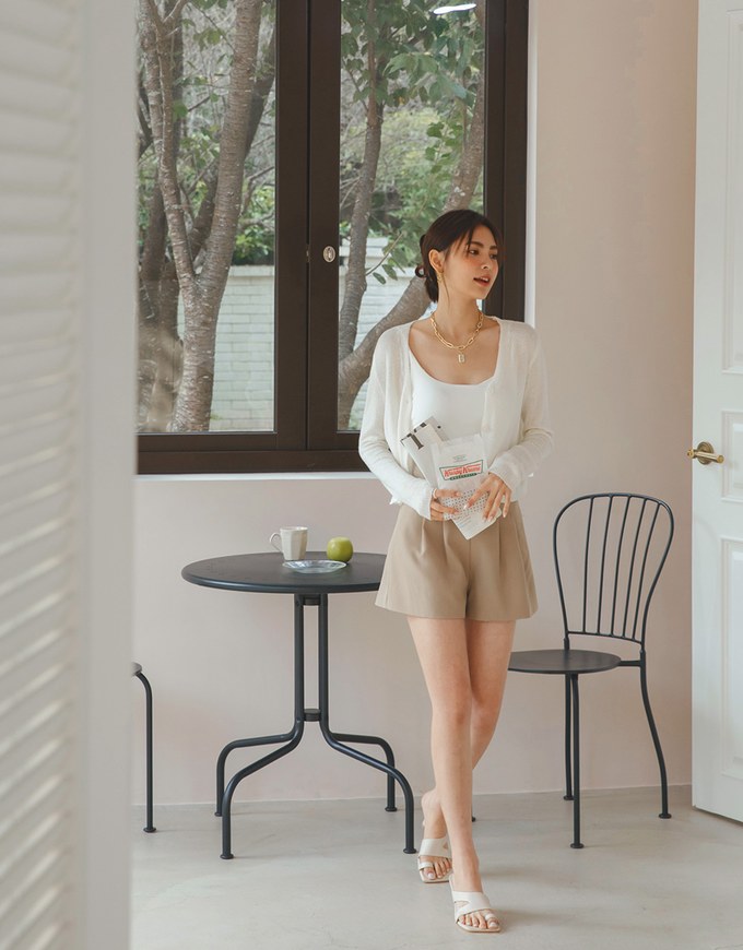Gauze Buttoned Knit Top