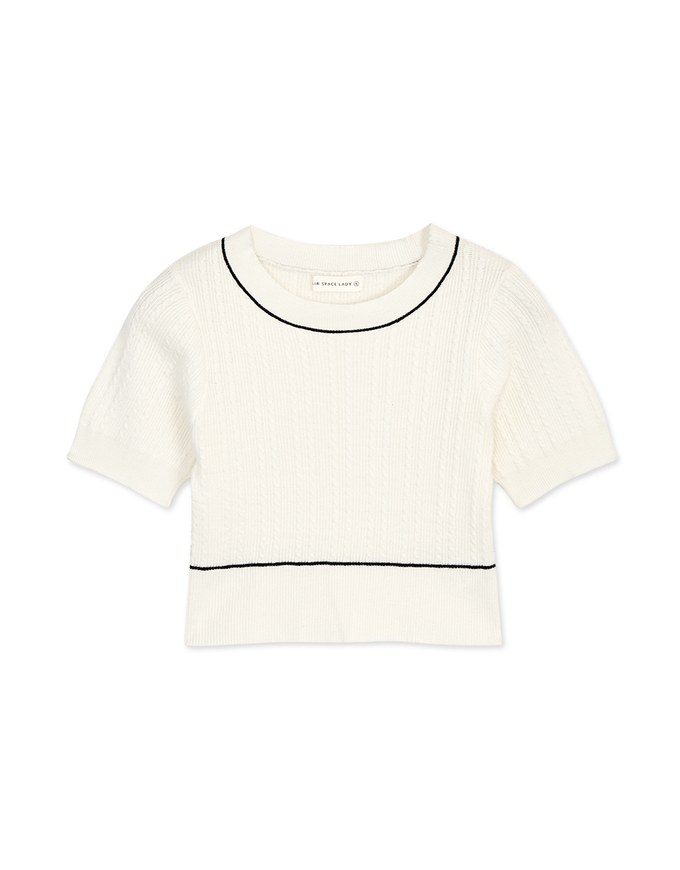 Simple Plain Textured Knit Top