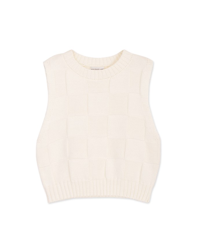 Checkerboard Knit Tank Top