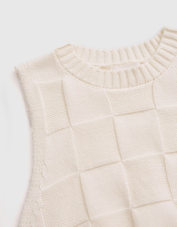 Checkerboard Knit Tank Top
