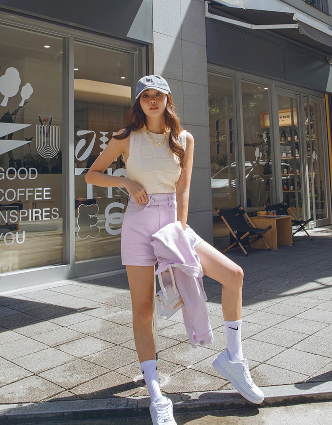 Checkerboard Knit Tank Top