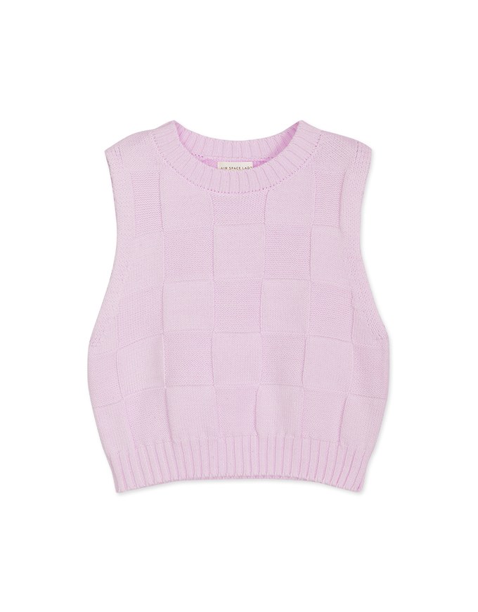 Checkerboard Knit Tank Top