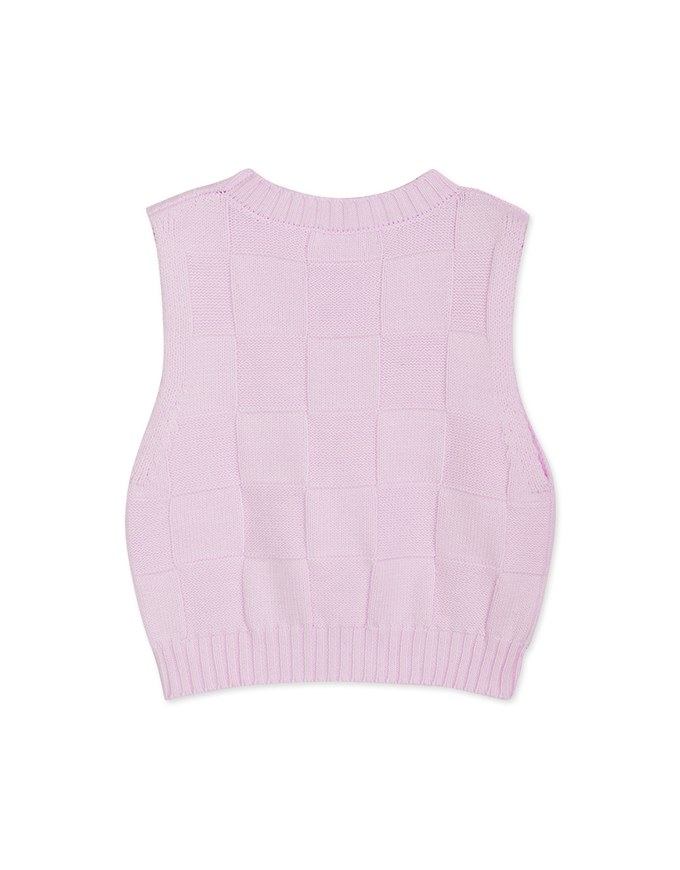 Checkerboard Knit Tank Top