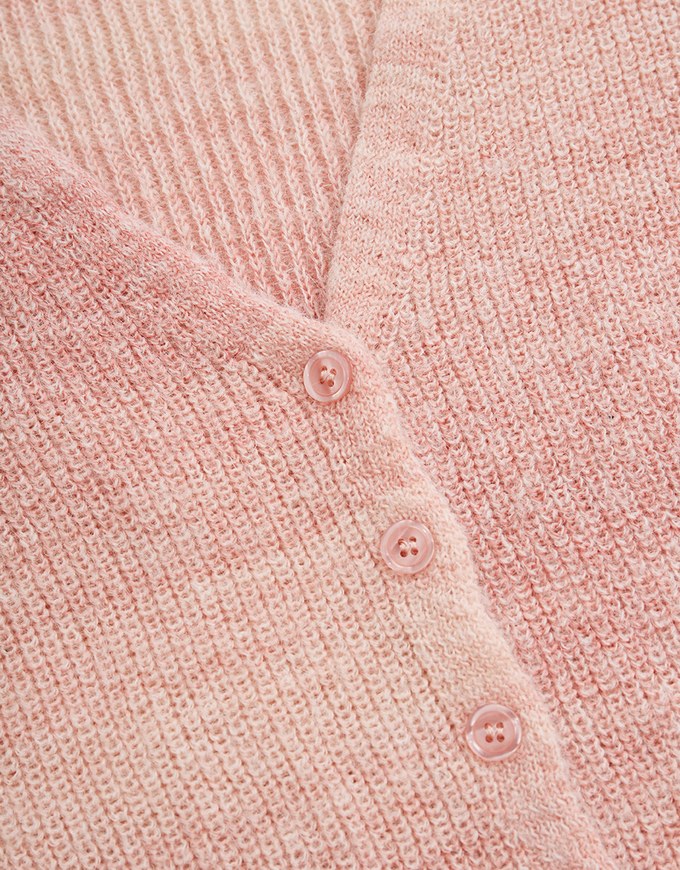 Ombré Buttoned Two Piece Knit Top