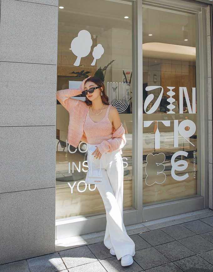 Ombré Buttoned Two Piece Knit Top