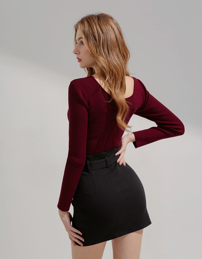 2Way Twist Knot Knit Short Top