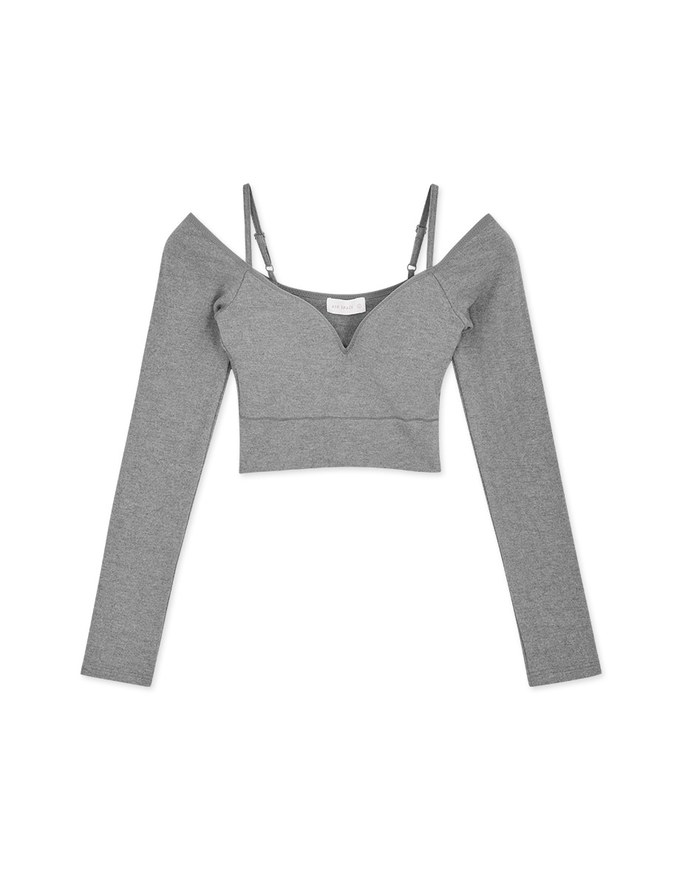 【Warm↑ Up】Light Velvet V-Neck Short Version Of Fever Bra Top