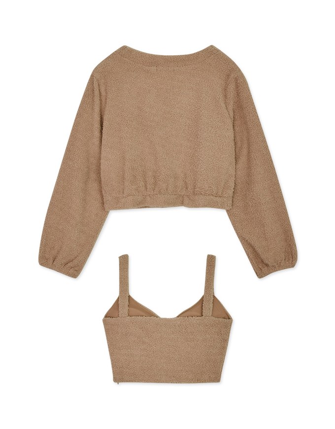 [I'M Meme] V-Neck Cropped Top (With Padding)