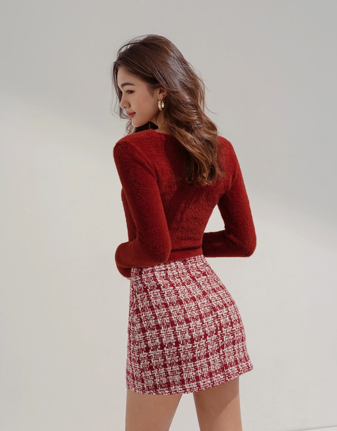 Chic Chambray Slit Skirt