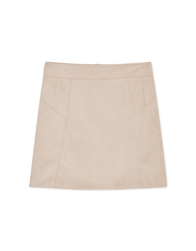 360°Skinny Pleated Line Suede Skorts