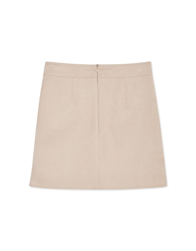 360°Skinny Pleated Line Suede Skorts