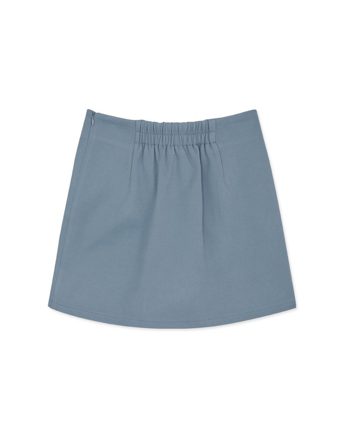 Overlapping Curved Slit Tweed Skirt