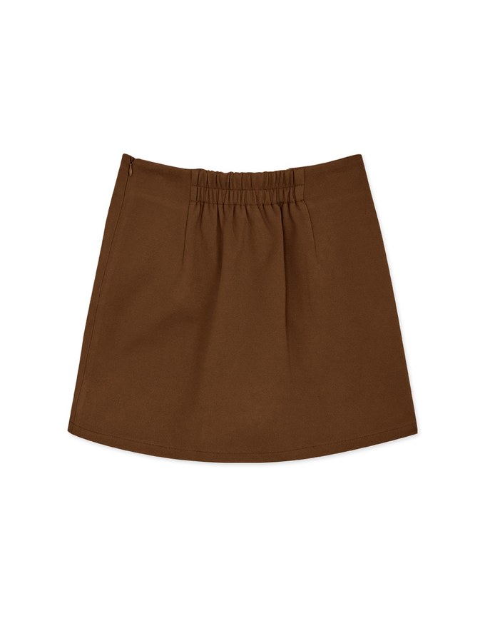 Overlapping Curved Slit Tweed Skirt