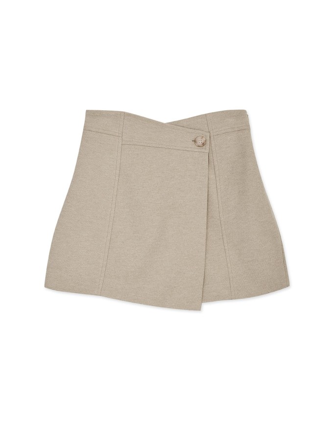 Plain Cotton One-Piece Drawstring Skorts