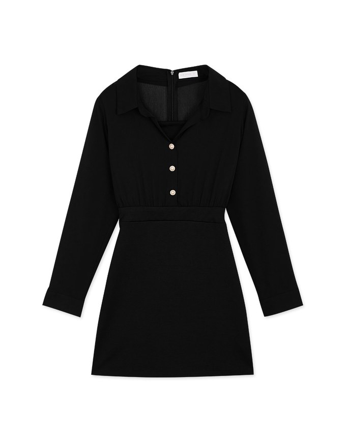 Beaded Collar Mini Dress (With Vest)