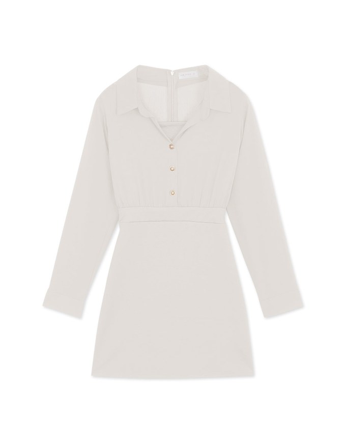 Beaded Collar Mini Dress (With Vest)