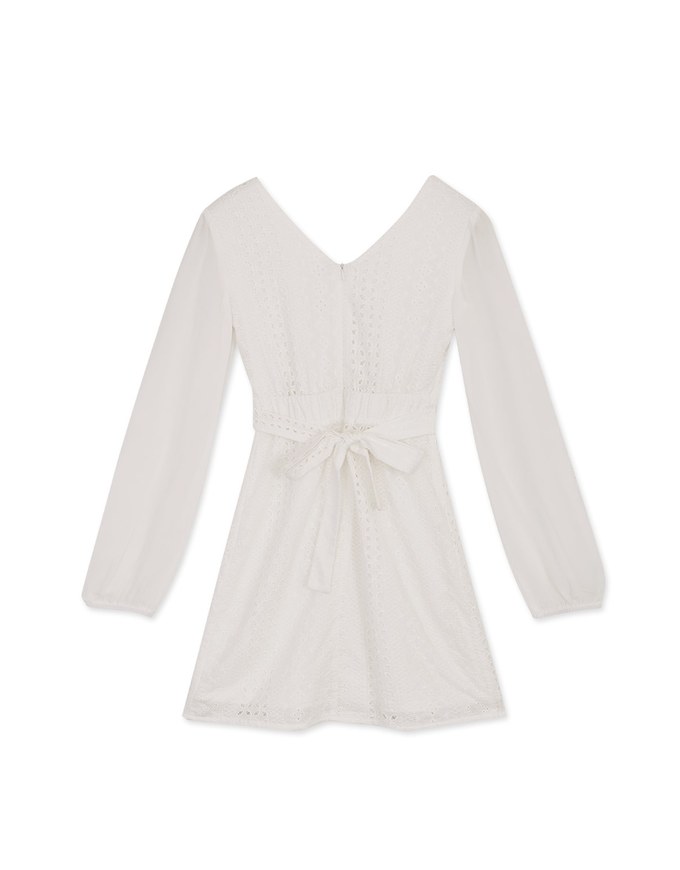 V-Neck Lace Mini Dress