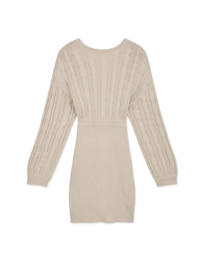 2Way Twist Knit Loose Mini Dress