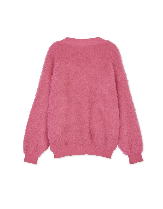 Fluffy Faux Fur Oversized Knit Jacket Cardigan
