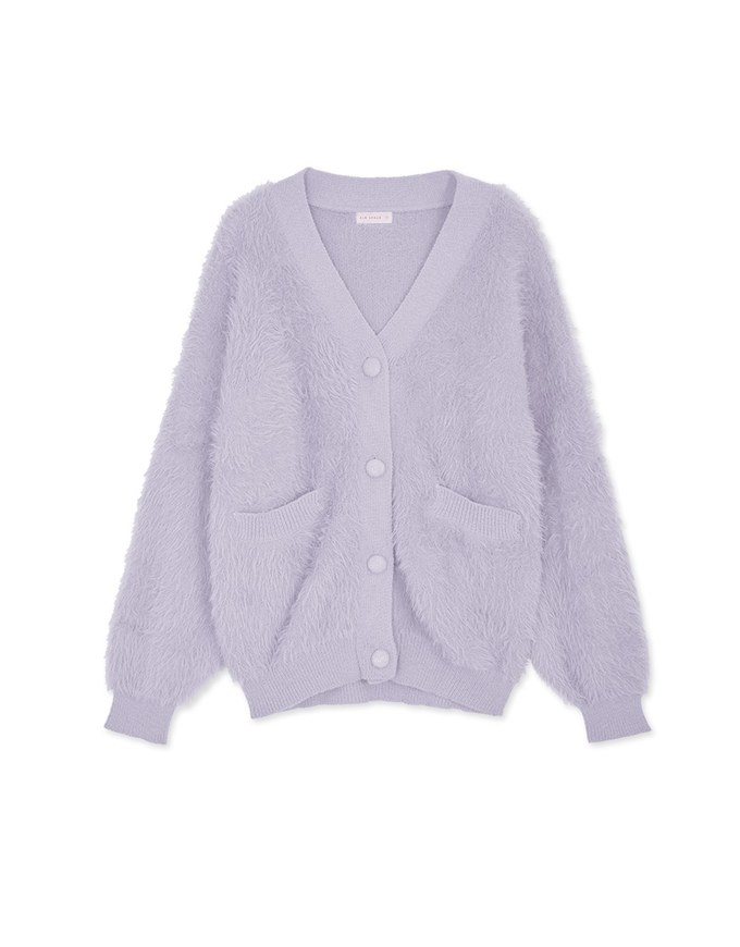 Fluffy Faux Fur Oversized Knit Jacket Cardigan
