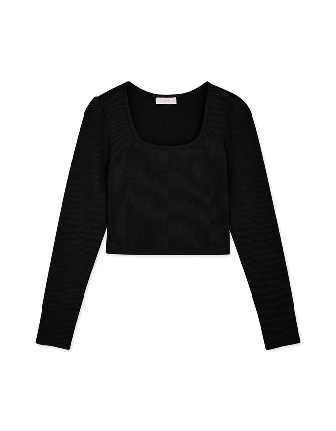 【Porima' Picks】U Neck Straight Grain Crop Fit Top