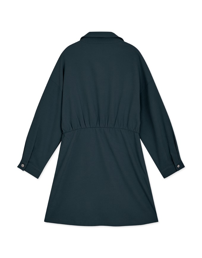 Casual Chic Pleated Shirt Mini Dress