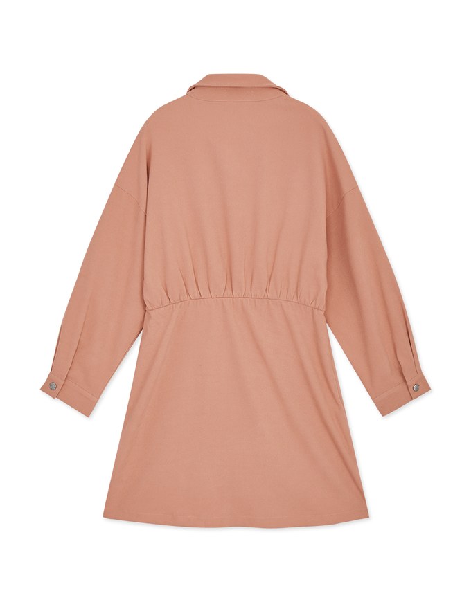 Casual Chic Pleated Shirt Mini Dress