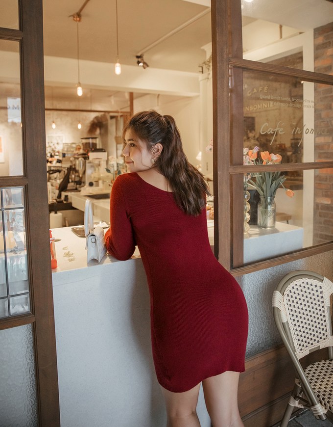 2-Way Hollowed Bodycon Knit Dress