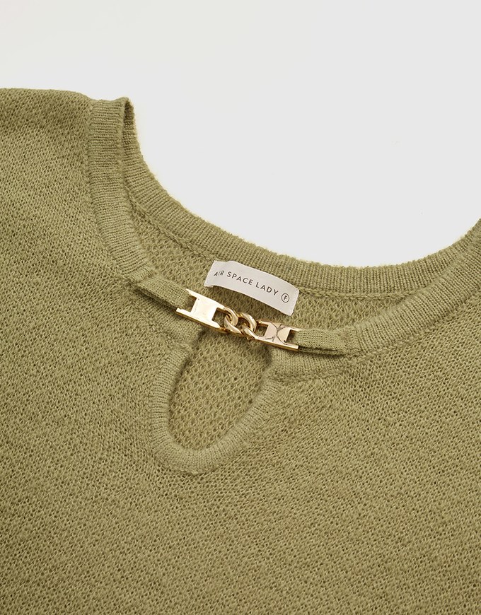 Gold Chased Cashmere Knit Loose Top