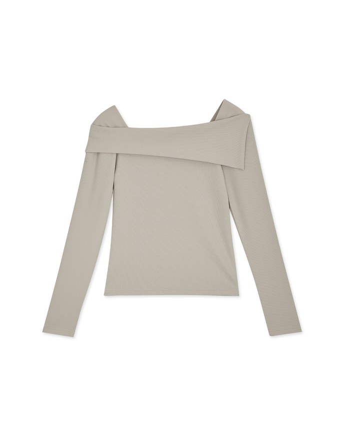 Square Neck Turn Up Striped Top