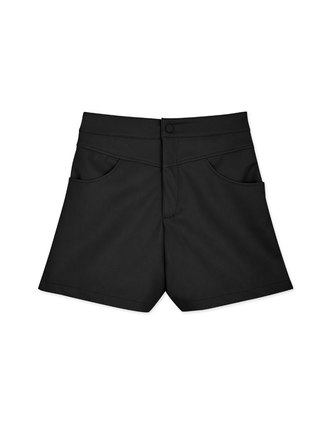 Tailored High Waisted Faux Leather Shorts