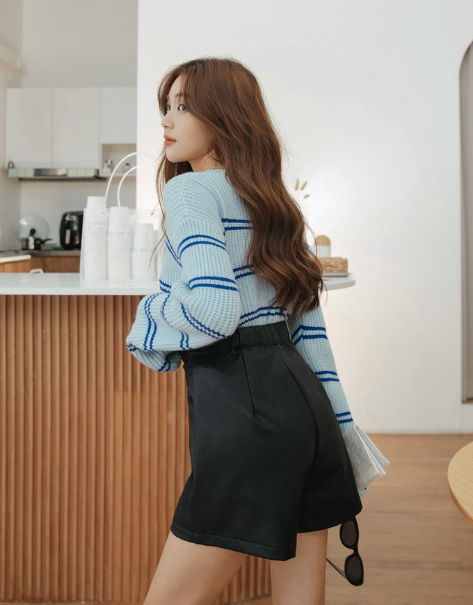 Tailored High Waisted Faux Leather Shorts