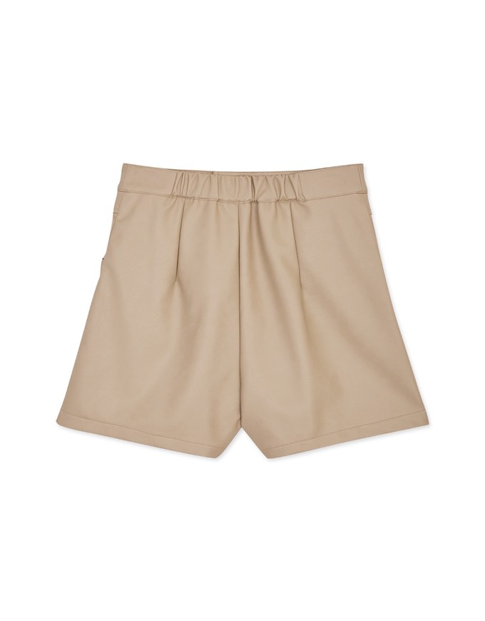 Tailored High Waisted Faux Leather Shorts