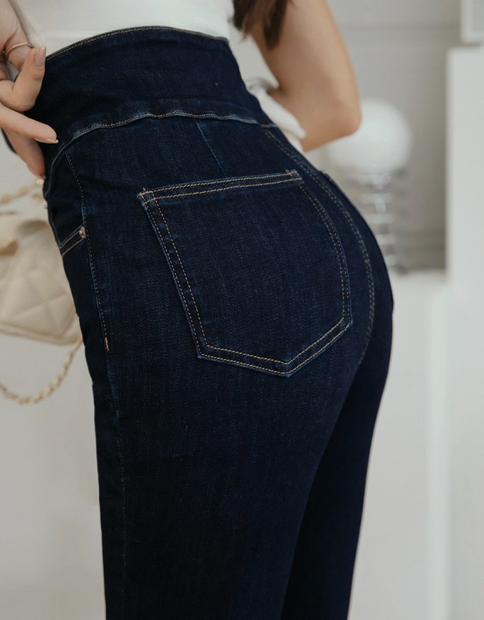 High Waisted Slim Fit Denim Jeans Pants