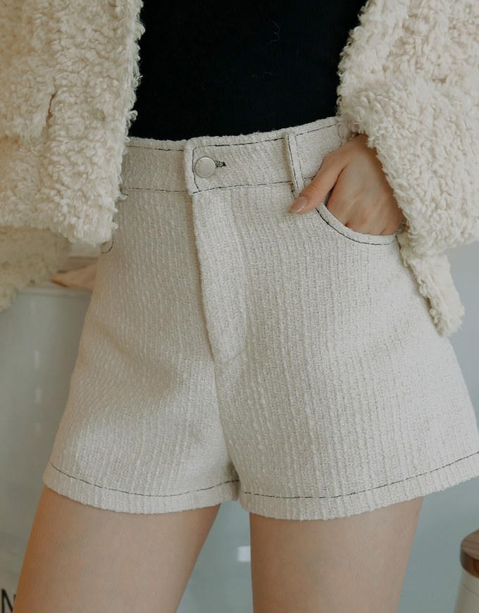 Classic Tweed Textured Shorts