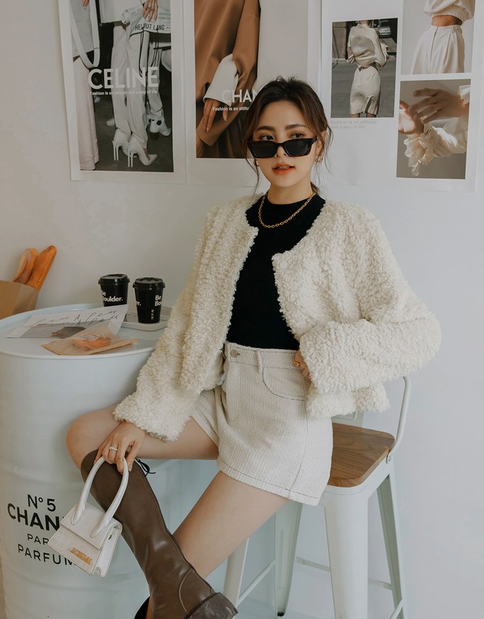 Classic Tweed Textured Shorts