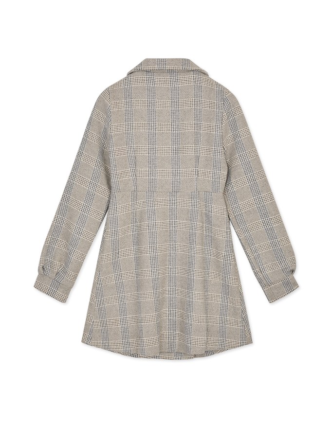 Checkered Lapel Diagonal Button Suit Dress