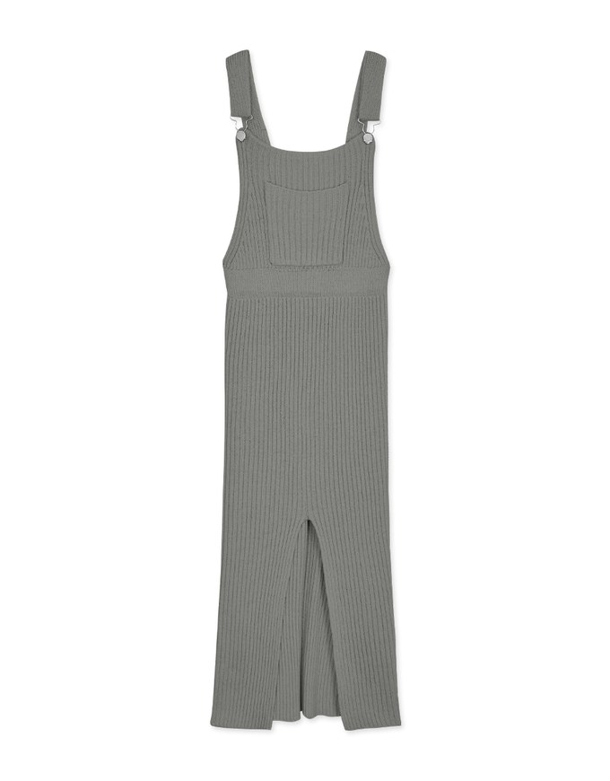 Slit Knit Suspender Maxi Dress