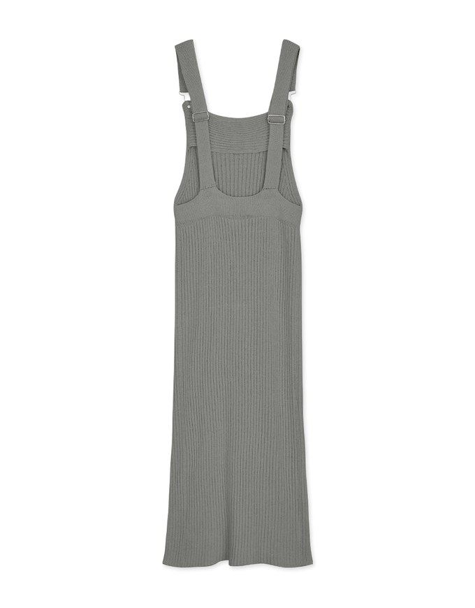 Slit Knit Suspender Maxi Dress