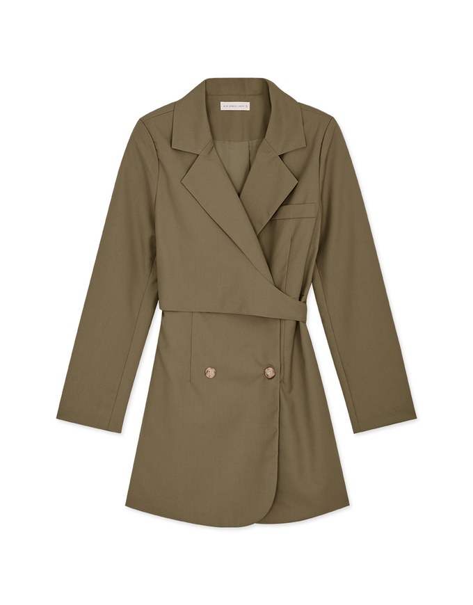 Double Belted Suit Dress (With Shoulder Pads)