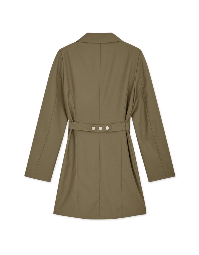Double Belted Suit Dress (With Shoulder Pads)