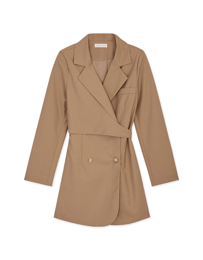 Double Belted Suit Dress (With Shoulder Pads)