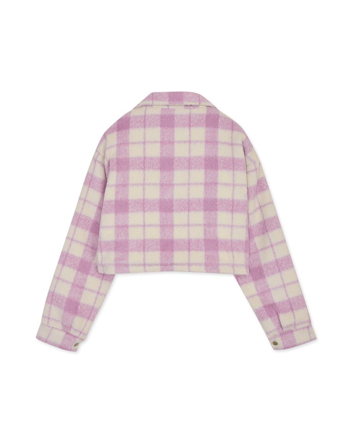 Plaid Lapel Fluffy Loose Blazer Jacket