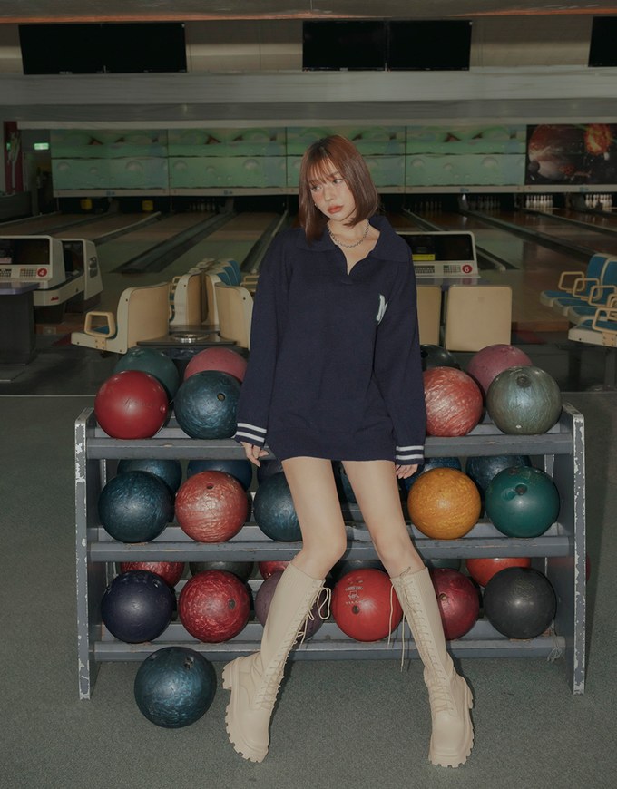 Preppy Lapel Collar Knit Top