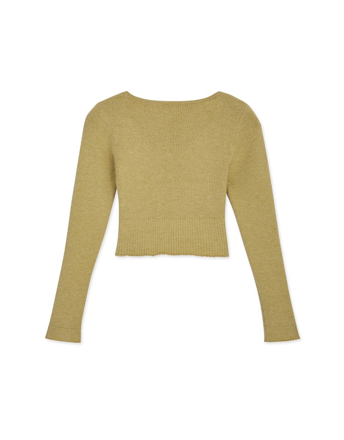 Round Neck Knit FItted Crop Top