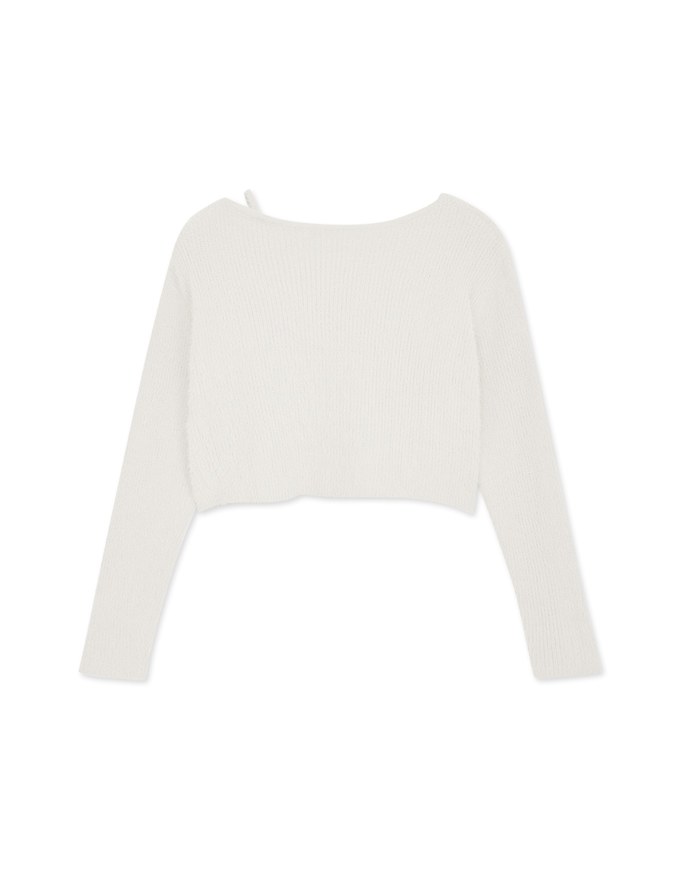 Single Strap Buttoned Knit Crop Top