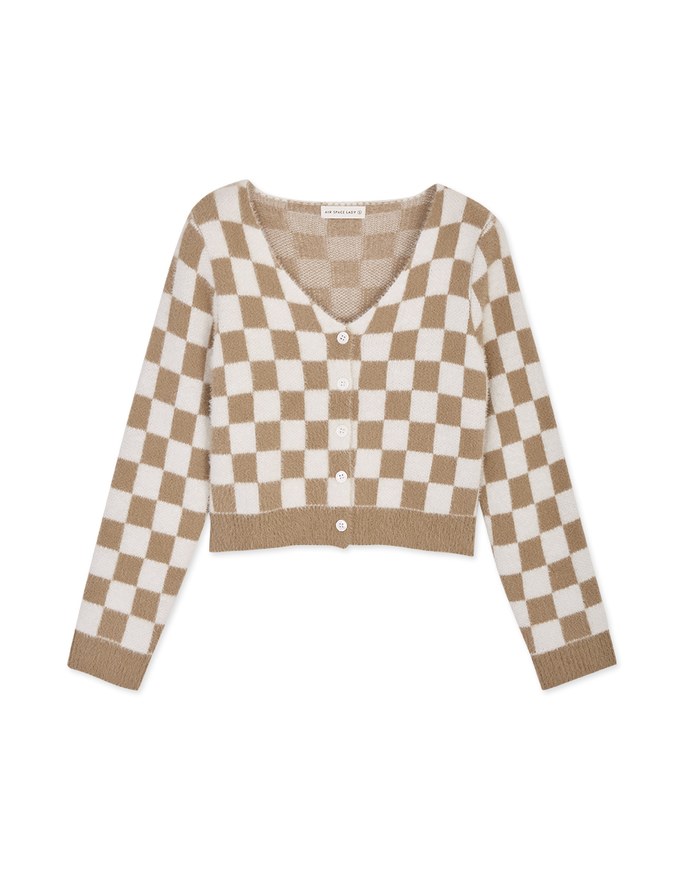 【Porima' Picks】 Tweed Plaid Knit Crop Top