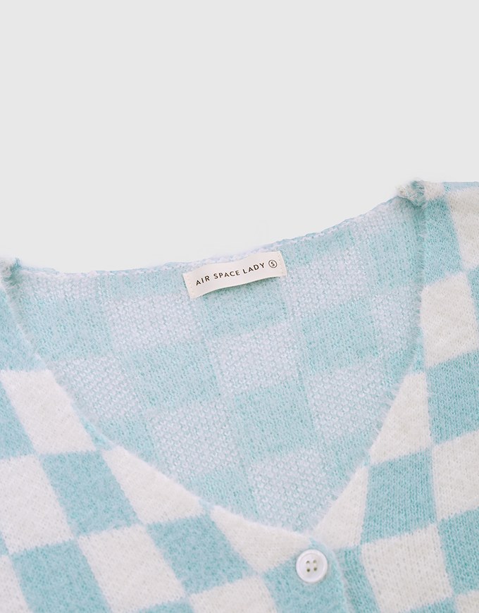 【Porima' Picks】 Tweed Plaid Knit Crop Top